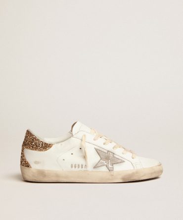 Women’s Super-Star with silver leather star and snake print