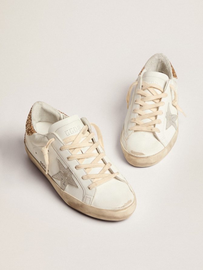 Women’s Super-Star with silver leather star and snake print - Image 2