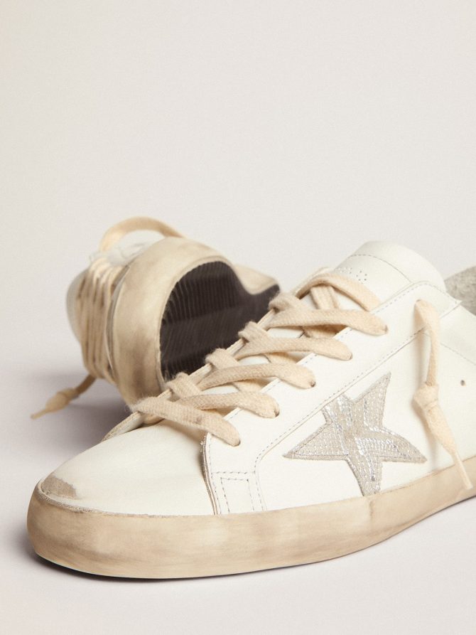 Women’s Super-Star with silver leather star and snake print - Image 4