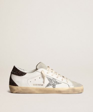 Women’s Super-Star with silver star and brown glitter heel tab