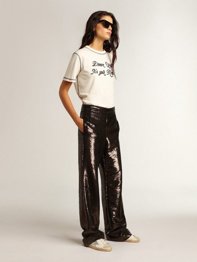 Women’s Super-Star with silver star and brown glitter heel tab - Image 3