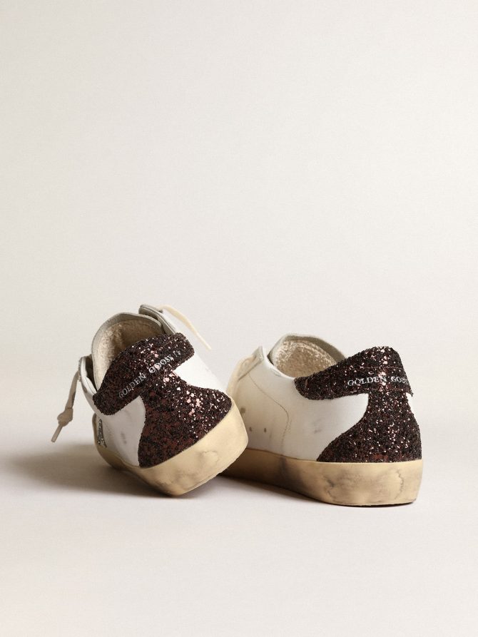 Women’s Super-Star with silver star and brown glitter heel tab - Image 5