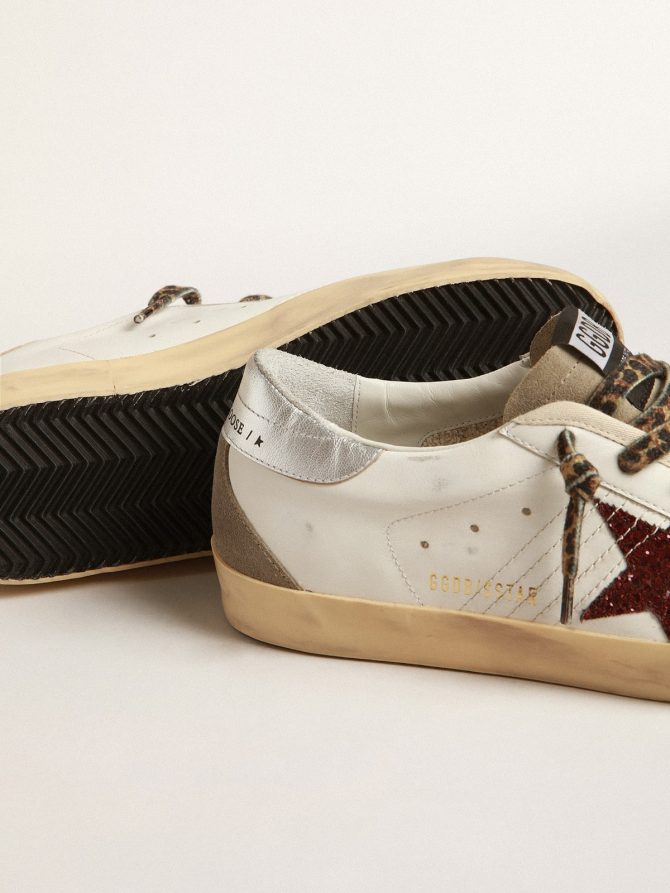 Super-Star with burgundy glitter star and silver heel tab - Image 4