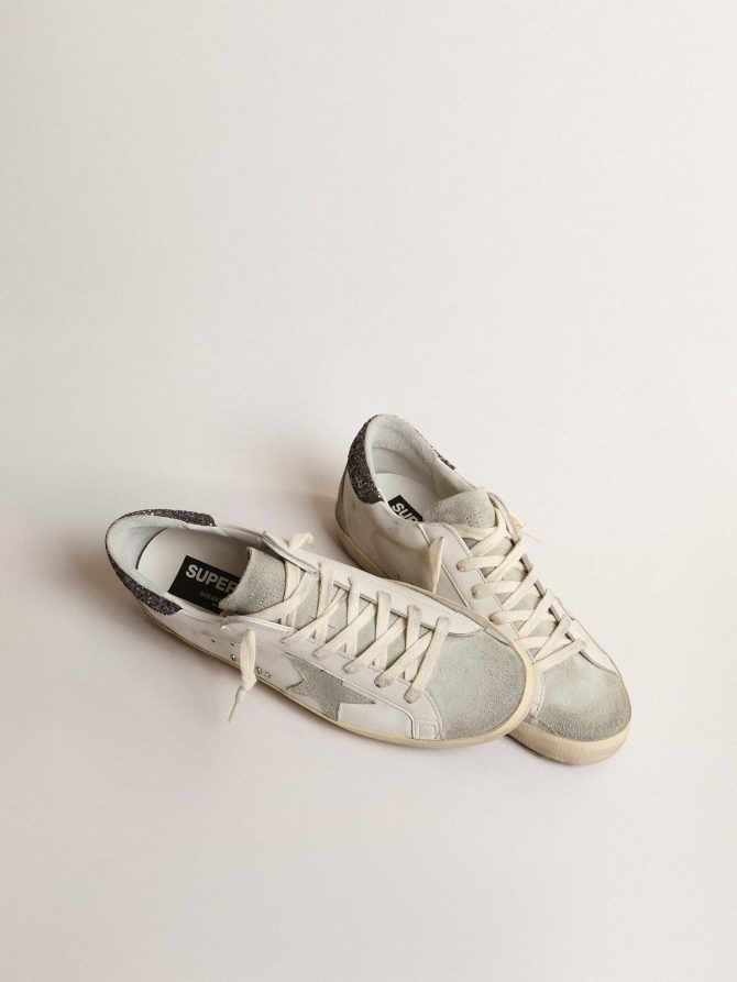 Women’s Super-Star with gray star and dark gray glitter heel tab - Image 2