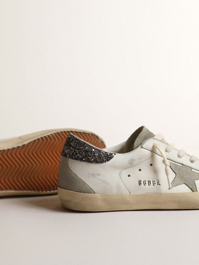 Women’s Super-Star with gray star and dark gray glitter heel tab - Image 3