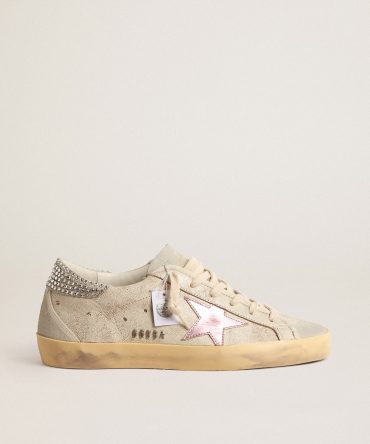 Super-Star LTD in ecru with Swarovski crystal heel tab