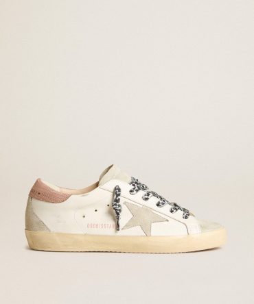 Super-Star with ice-gray star and pink lizard-print heel tab