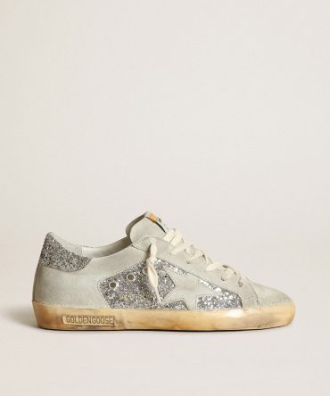 Women’s Super-Star in silver glitter with ice-gray star and inserts