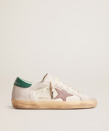 Super-Star LTD in suede with pink leather star and green heel tab