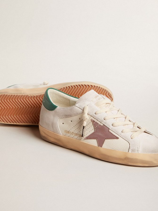 Super-Star LTD in suede with pink leather star and green heel tab - Image 3
