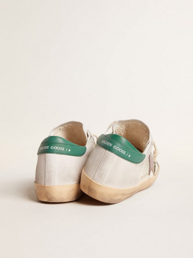 Super-Star LTD in suede with pink leather star and green heel tab - Image 4