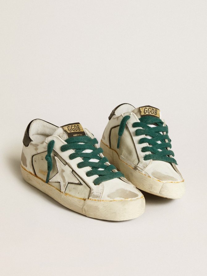 Women’s Super-Star LAB in white leather with white star and black heel tab - Image 2