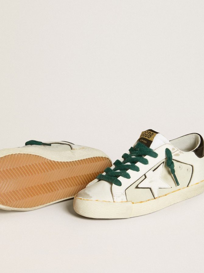 Women’s Super-Star LAB in white leather with white star and black heel tab - Image 3