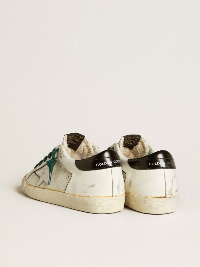 Women’s Super-Star LAB in white leather with white star and black heel tab - Image 4