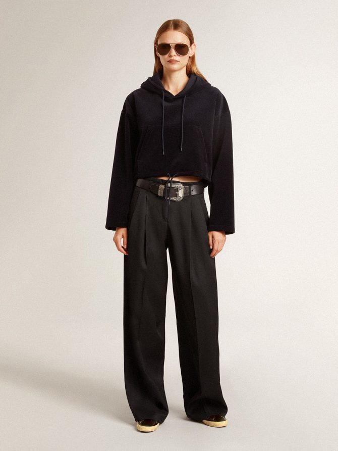 Women’s Super-Star in black glitter with black suede star and leather inserts - Image 6