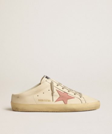 Women’s Super-Star Sabots in nappa with pink leather star
