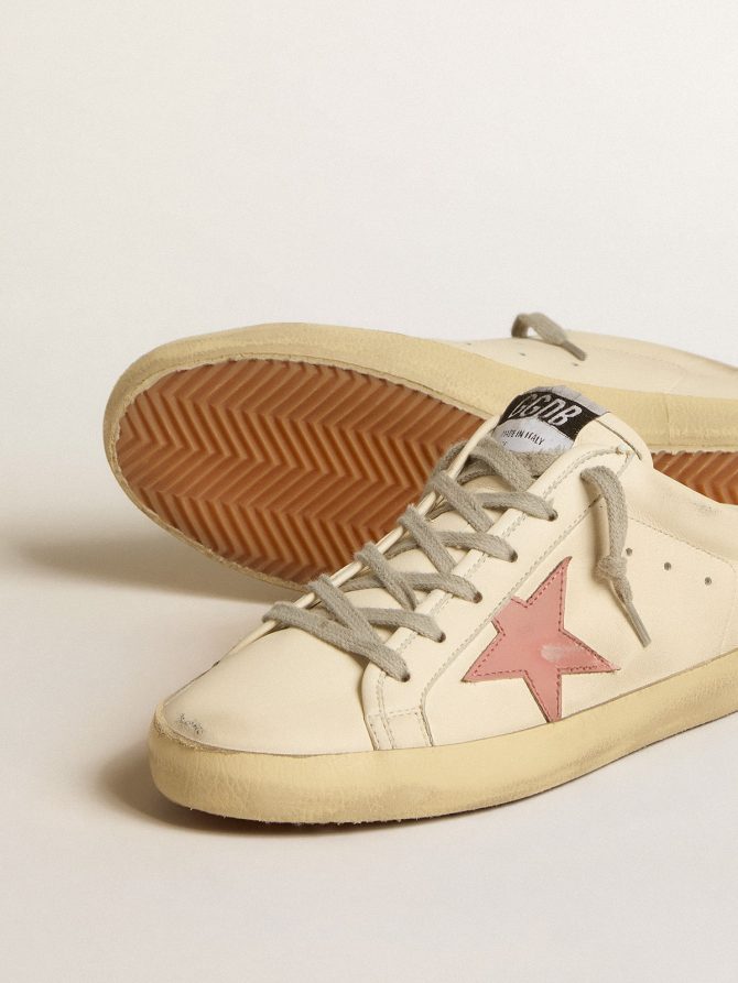 Women’s Super-Star Sabots in nappa with pink leather star - Image 3
