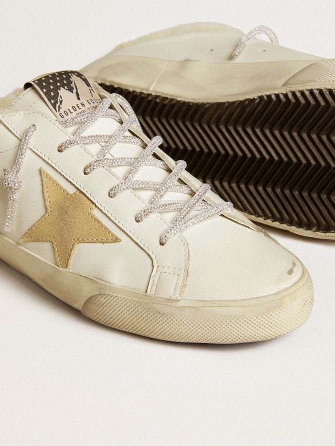 Women’s Super-Star Sabots with gold suede star and shearling lining - Image 3