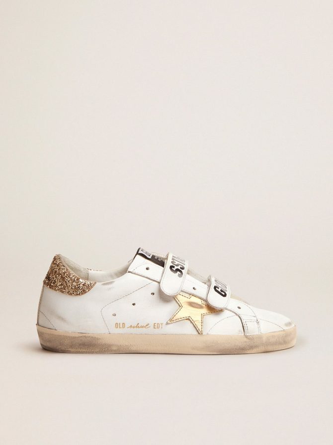 Women’s Old School with gold star in laminated leather