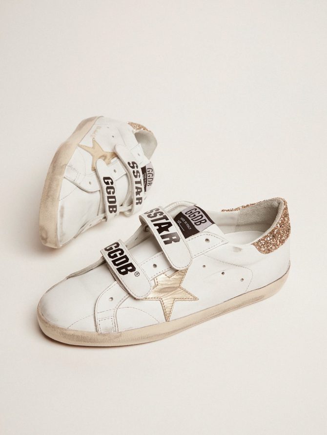 Women’s Old School with gold star in laminated leather - Image 2