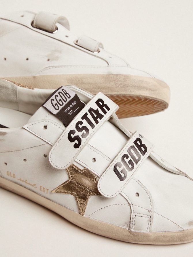 Women’s Old School with gold star in laminated leather - Image 4