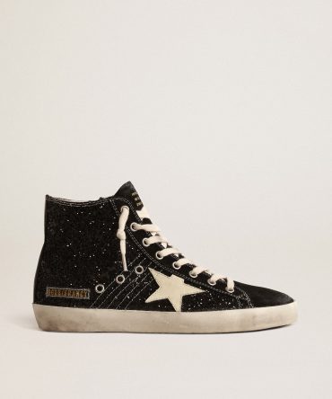 Francy Penstar LTD in glitter with ivory star and black heel tab