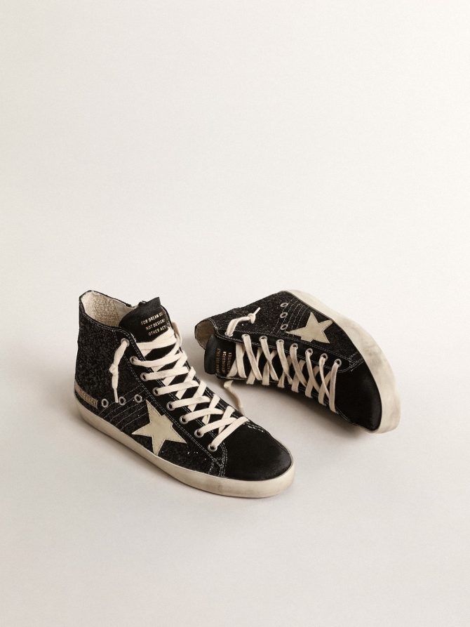 Francy Penstar LTD in glitter with ivory star and black heel tab - Image 2