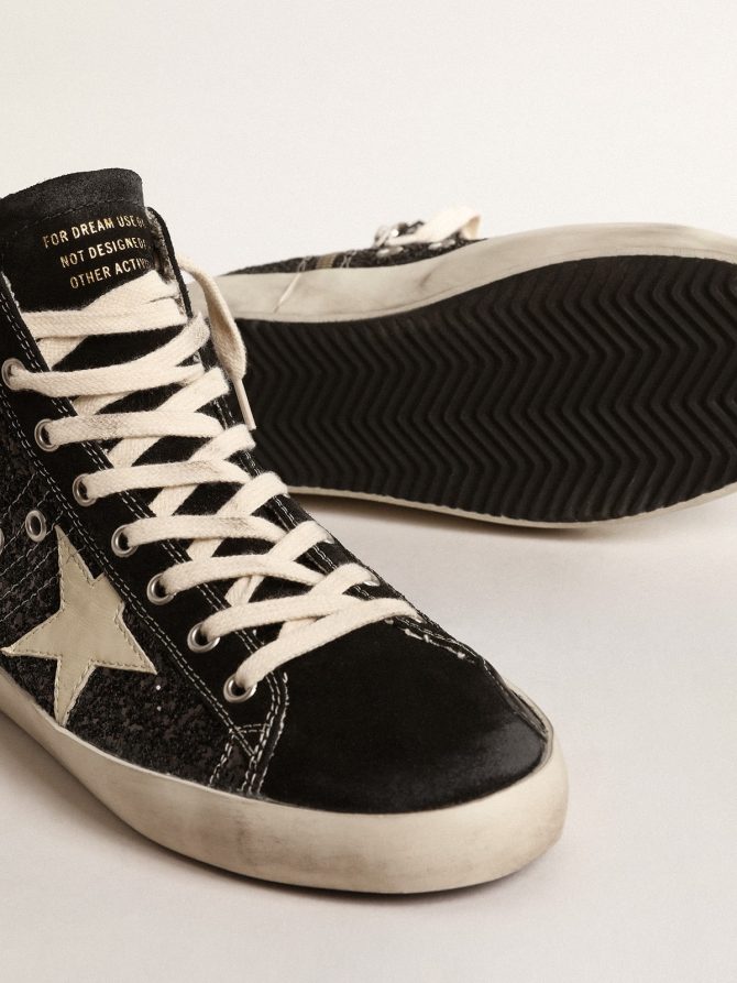 Francy Penstar LTD in glitter with ivory star and black heel tab - Image 3