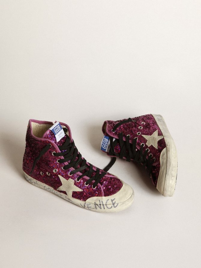 Francy sneakers with sequins and handwritten lettering on the outsole - Image 2