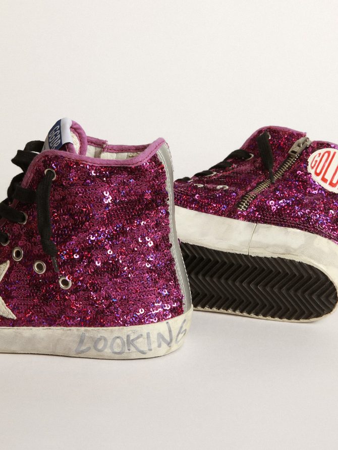 Francy sneakers with sequins and handwritten lettering on the outsole - Image 3
