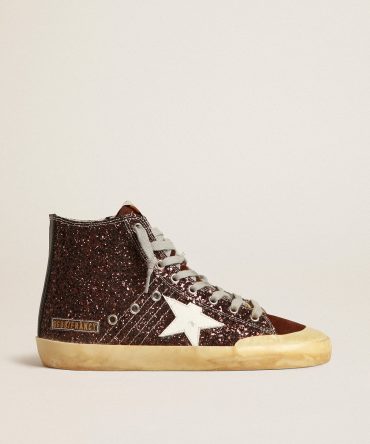 Francy Penstar in brown glitter with white leather star