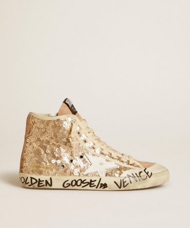 Francy Penstar in sequins with leather star and suede inserts