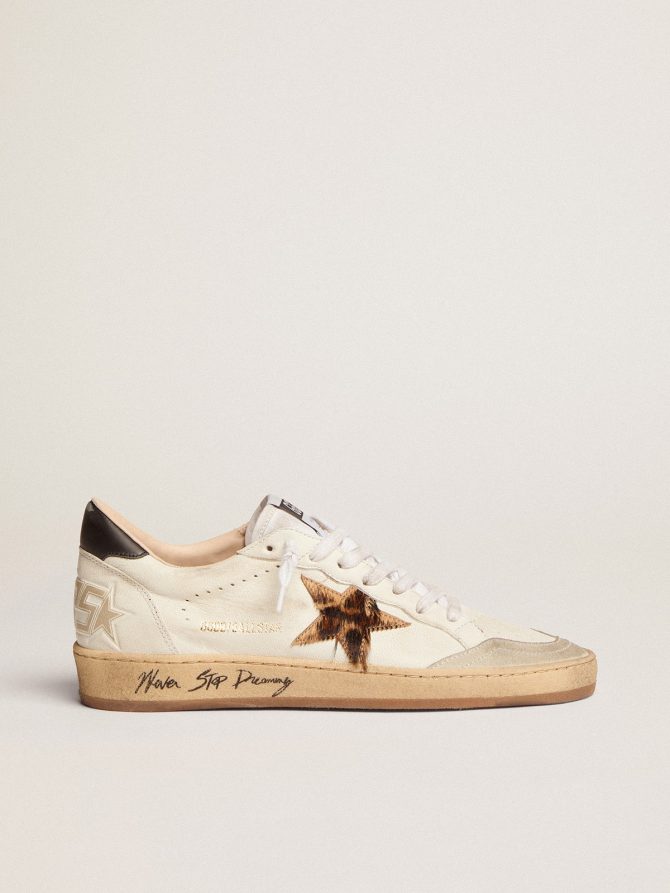 Women’s Ball Star with leopard print pony skin star and black heel tab