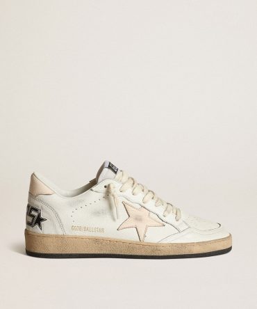 Ball Star LTD in white nappa with a salmon-pink nappa star