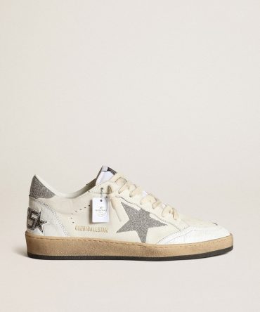 White Ball Star with a Swarovski crystal star and heel tab