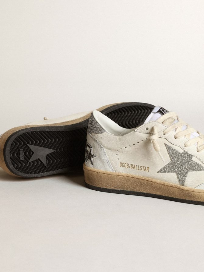 White Ball Star with a Swarovski crystal star and heel tab - Image 3