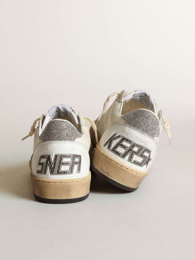 White Ball Star with a Swarovski crystal star and heel tab - Image 4