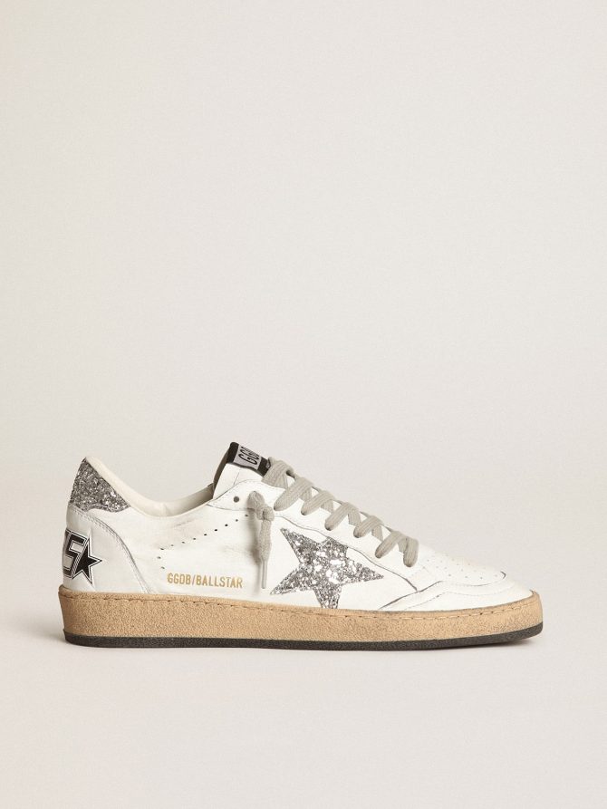 Women’s Ball Star in nappa with white star and glitter heel tab