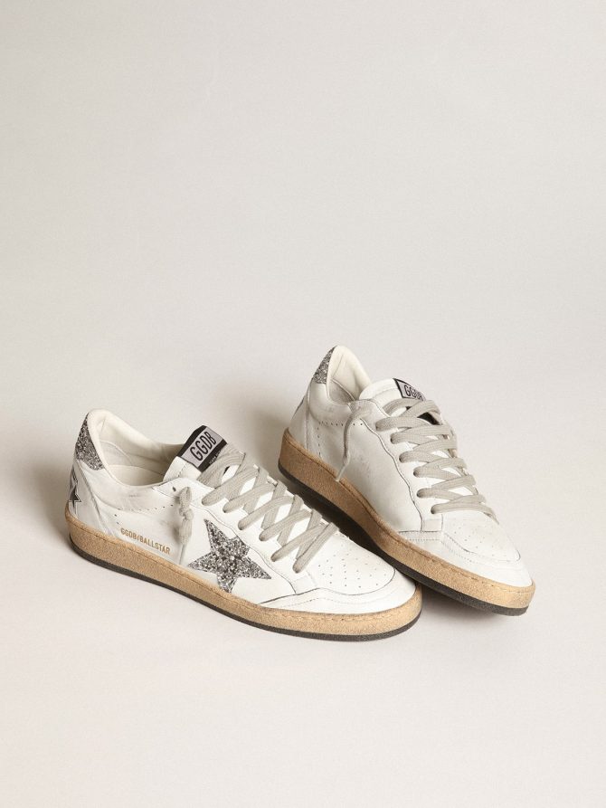 Women’s Ball Star in nappa with white star and glitter heel tab - Image 2