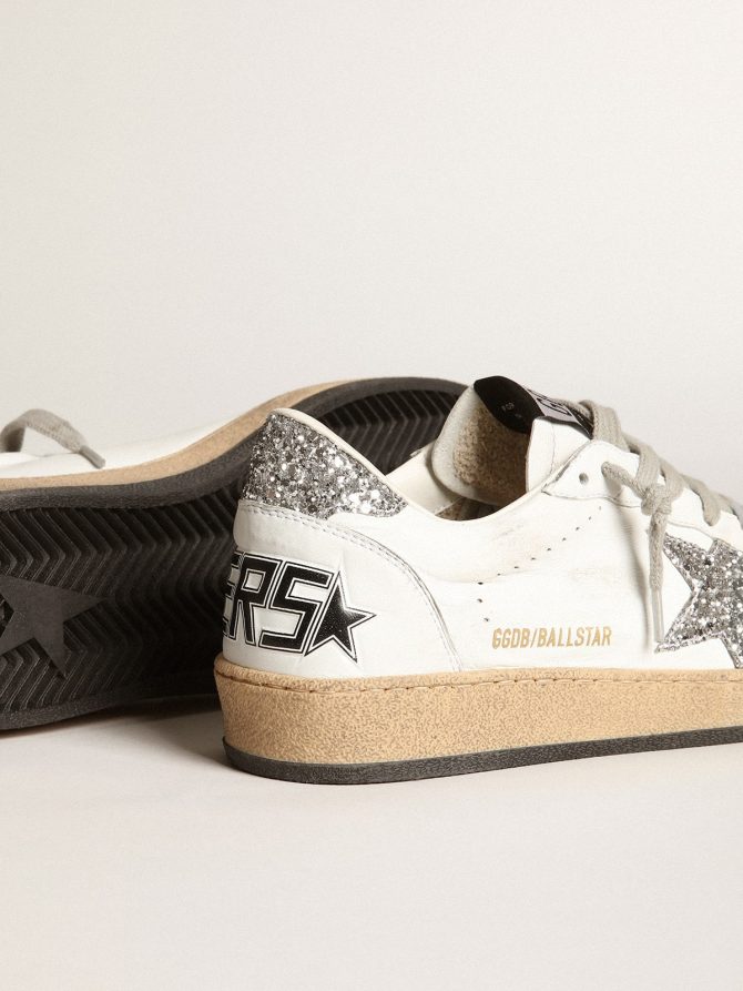Women’s Ball Star in nappa with white star and glitter heel tab - Image 4