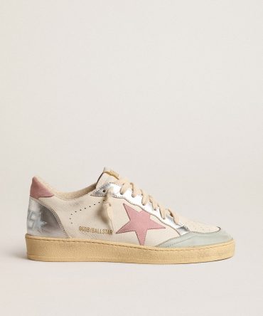 Ball Star with pink suede star and metallic leather inserts