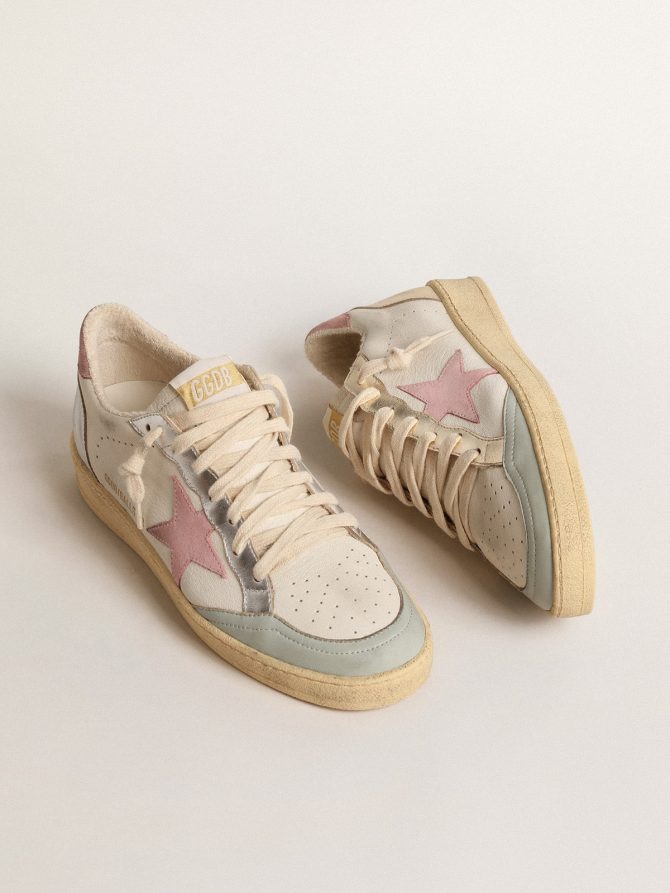 Ball Star with pink suede star and metallic leather inserts - Image 2