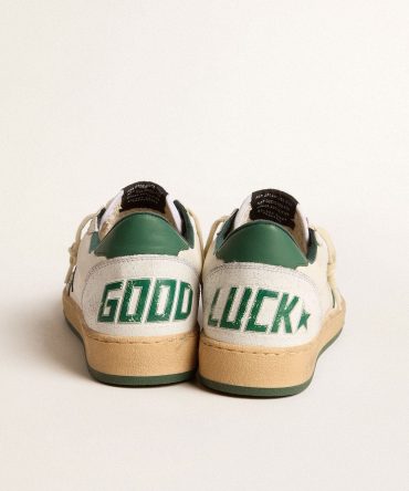 Women’s Ball Star Wishes in white nappa leather with green leather star and heel tab
