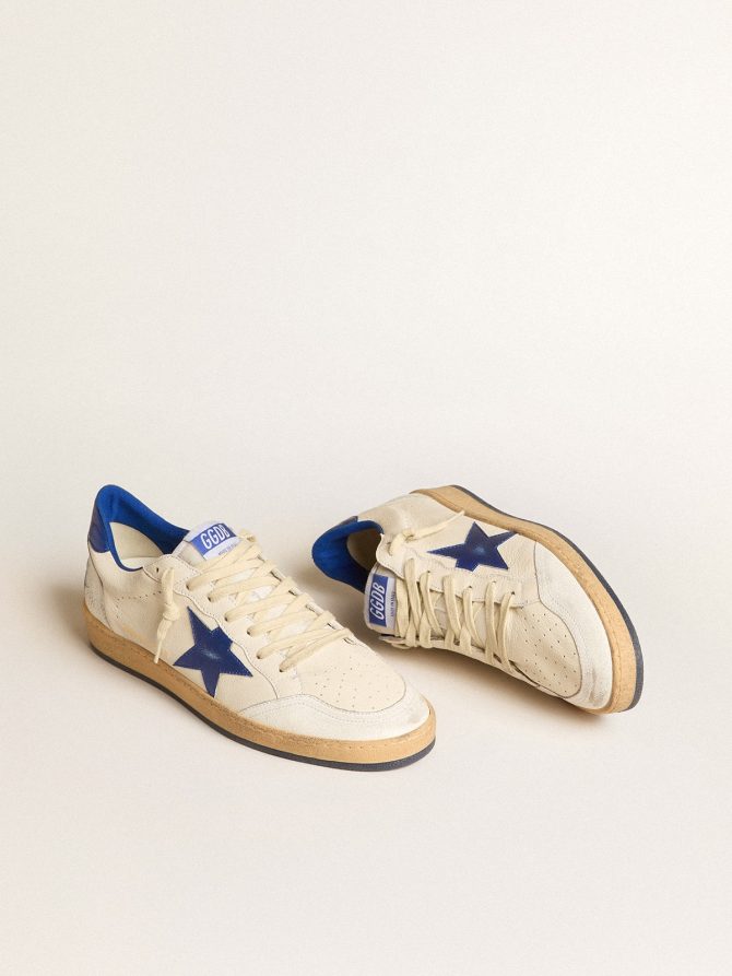 Women’s Ball Star Wishes in white nappa leather with bright blue star and heel tab - Image 3