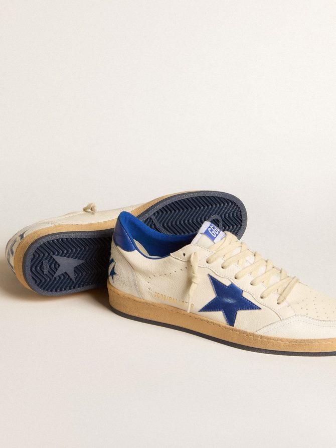 Women’s Ball Star Wishes in white nappa leather with bright blue star and heel tab - Image 4
