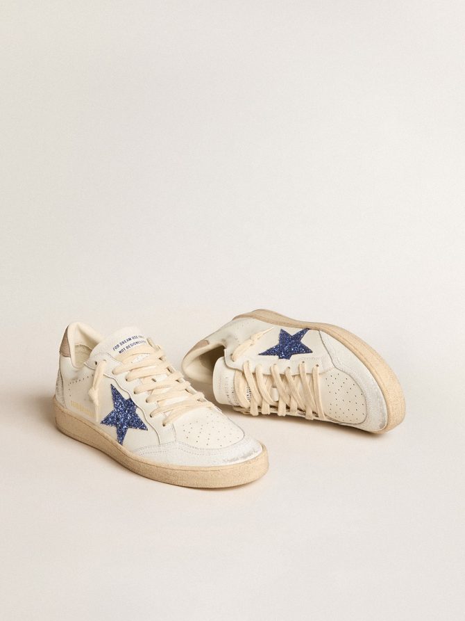 Ball Star with blue glitter star and dove-gray suede heel tab - Image 2
