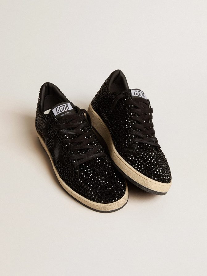 Ball Star in suede with black Swarovski crystals and black suede star - Image 2
