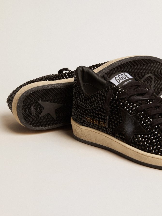 Ball Star in suede with black Swarovski crystals and black suede star - Image 4
