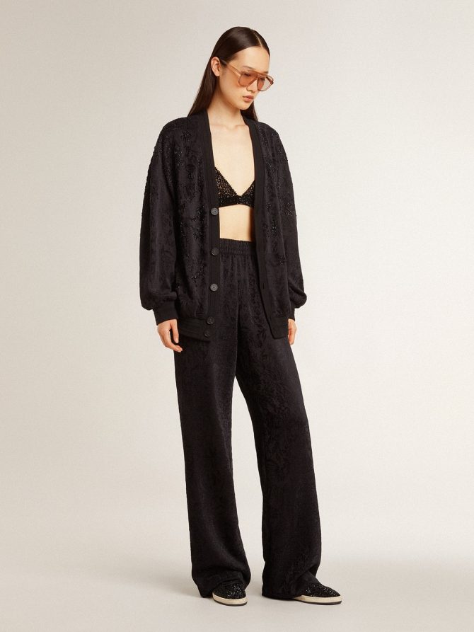 Ball Star in suede with black Swarovski crystals and black suede star - Image 6