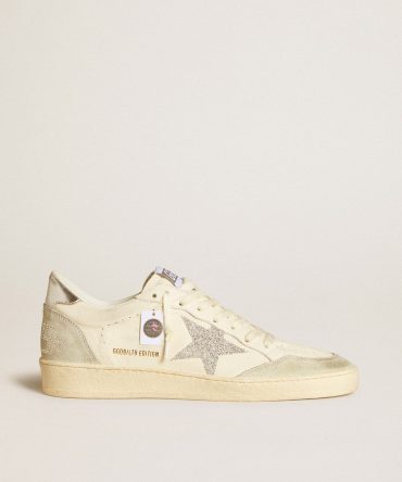Women’s Ball Star with silver Swarovski micro-crystal star and metallic silver leather heel tab